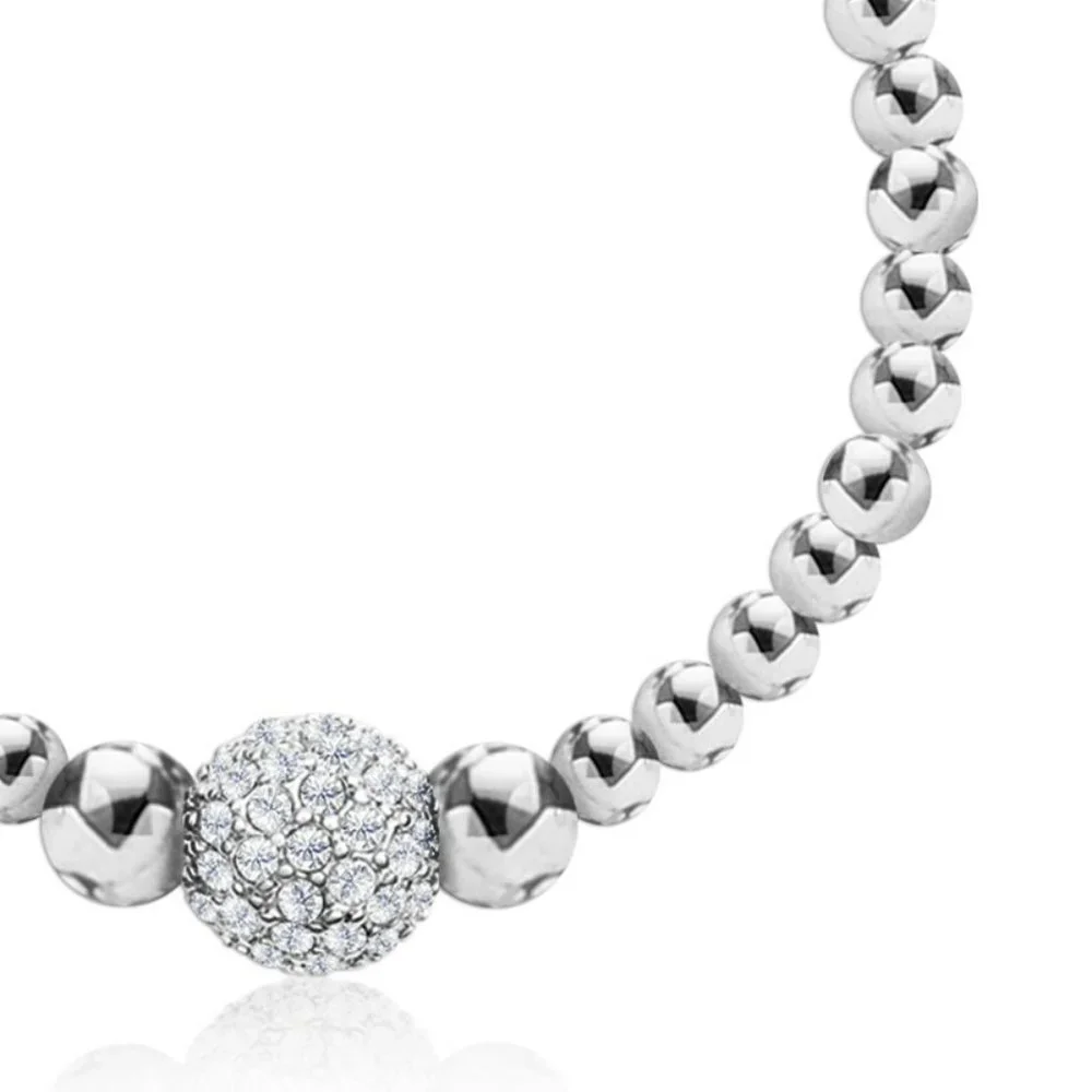 Sterling Silver Overlay Beaded Bracelet made with Swarovski Crystals - Picture 2 of 4